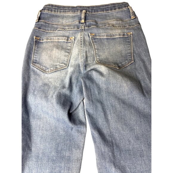 Refuge Womens Blue Denim Jeans Straight Leg Cotton Blend Size 2 - Picture 4 of 8
